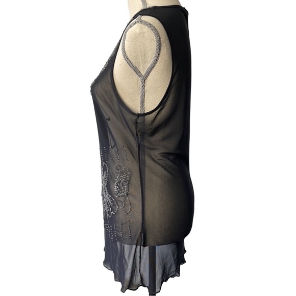 Soyaconcept Dark Grey Sheer Silver Beaded Tank (L) - Picture 10 of 15